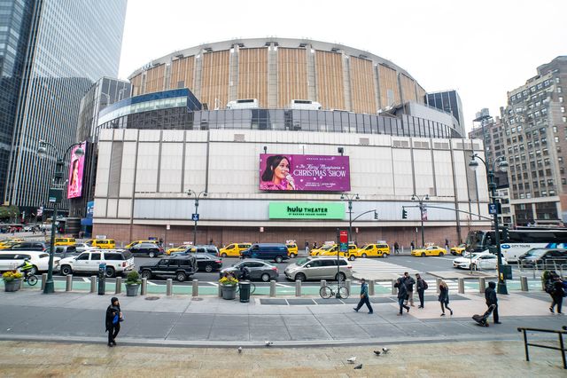 Exterior shot of Madison Square Garden.